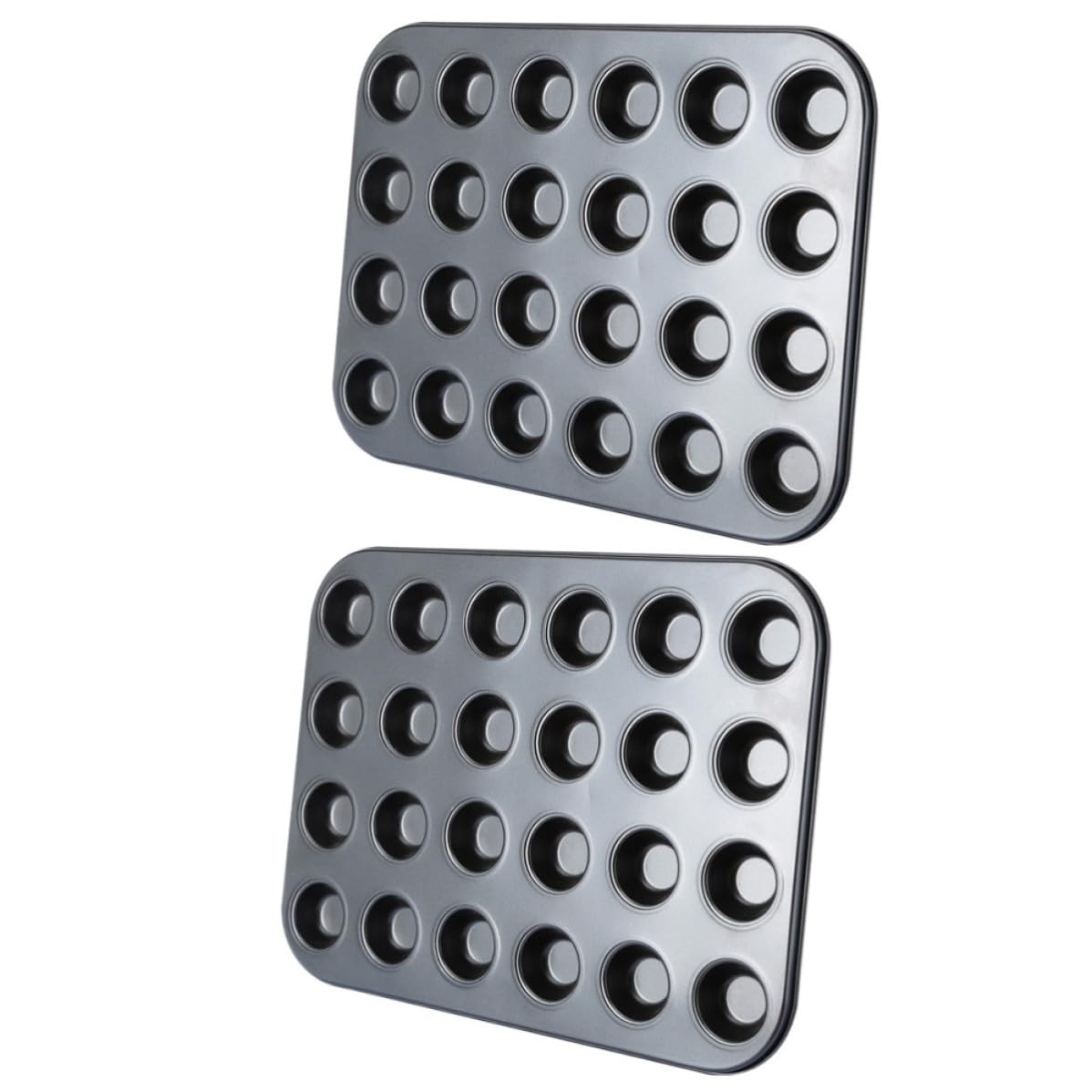 2 Moldes Antiadherentes para Cupcakes de Acero al Carbono Revestimiento Fácil de Desmoldar y Resistente a Rayaduras para Hornear en Casa