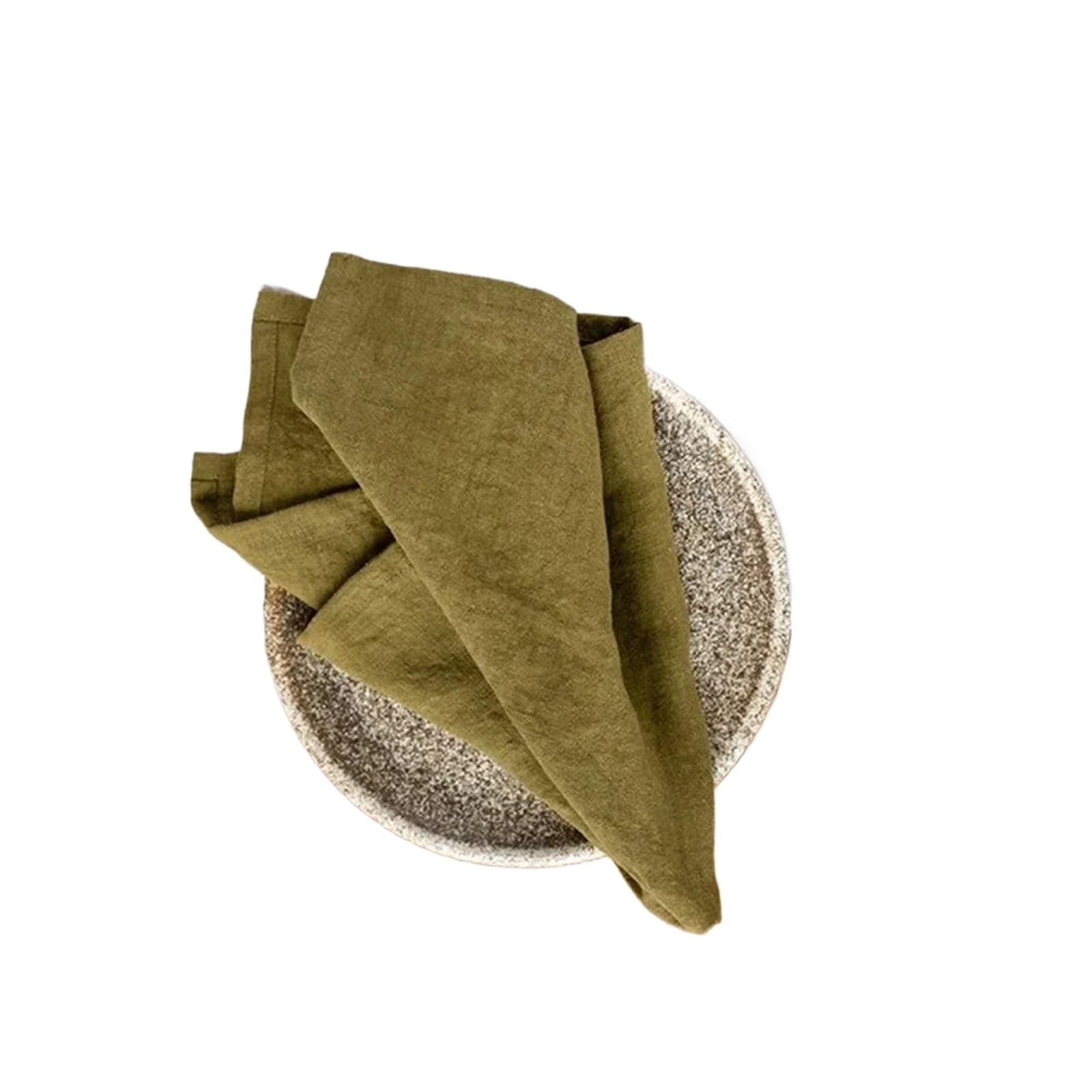Napkins Linen Napkins Restaurant Wedding Dinner Solid Color Cloth Pure Classical Custom Home Table Napkin(Color14-40X40CM-4pcs)