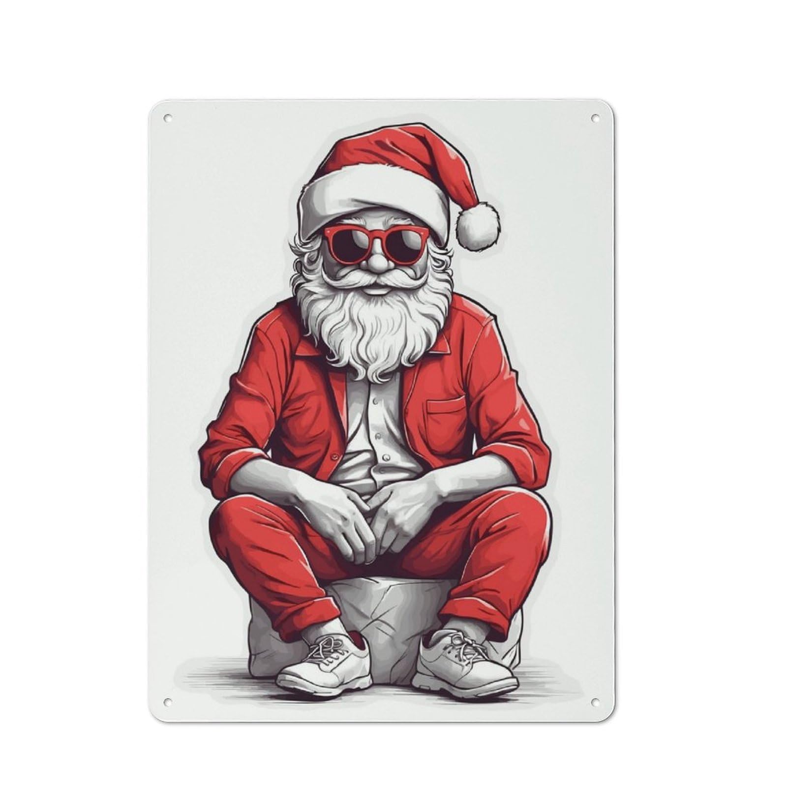 Junmoney Santa Claus Christmas 40X30cm Retro-Style Tin Sign With For Café Or Home Bar, For Metal Sign Collectors, For Garage And Workshop Walls
