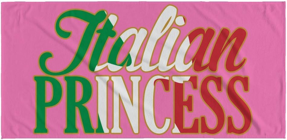 Large Microfiber Beach Towel - Unique Italy Italian Princess Design - Soft Absorbent Sand Free Quick Dry - Great for Swim, Pool, Blanket, Camping