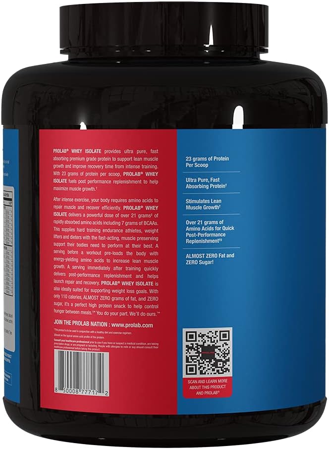 Prolab Whey Isolate 5Lb, Ultra-Pure, Fast-Absorbing Whey Pro...