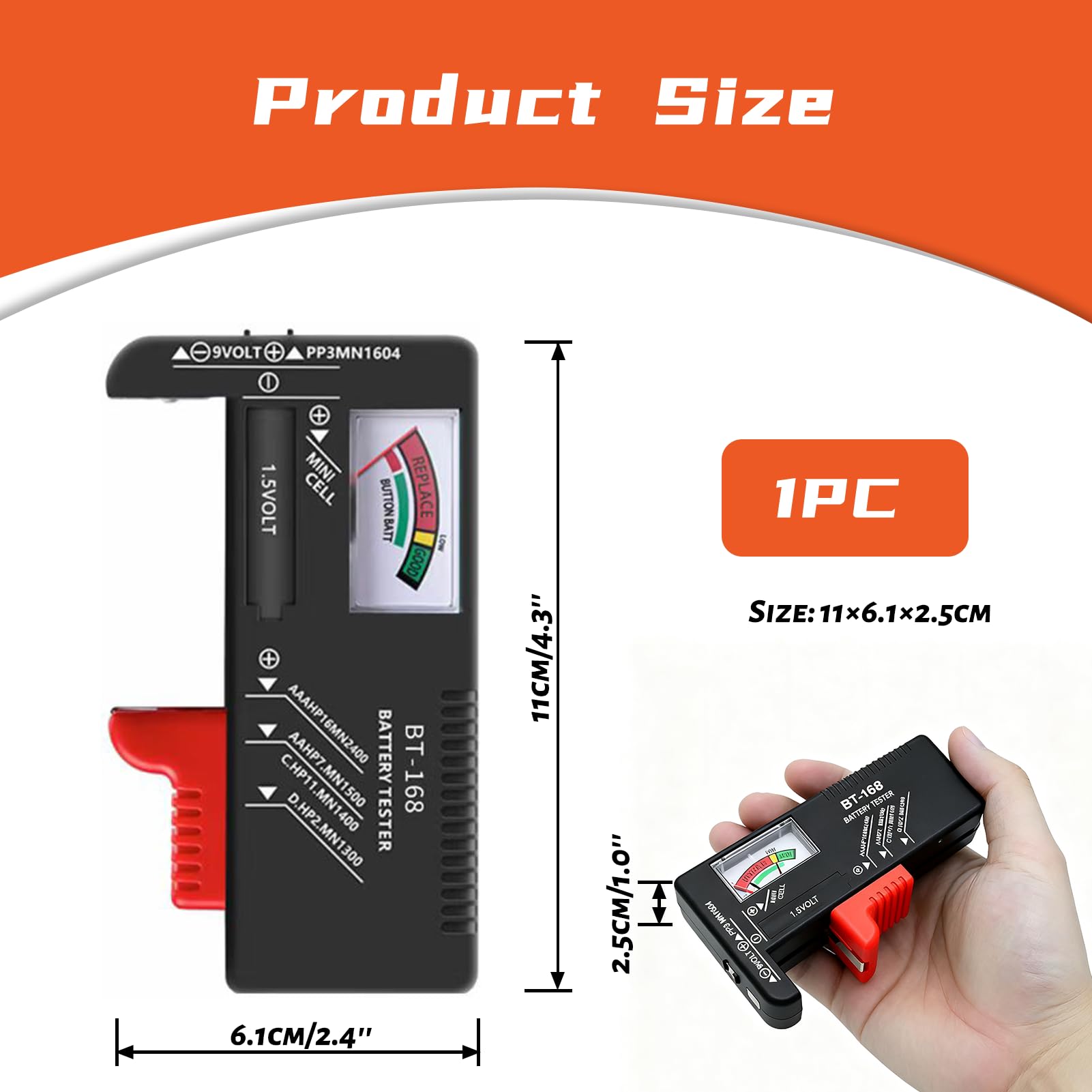 Testeur de Piles Universel pour AA AAA C D 9V 1,5V Piles Boutons