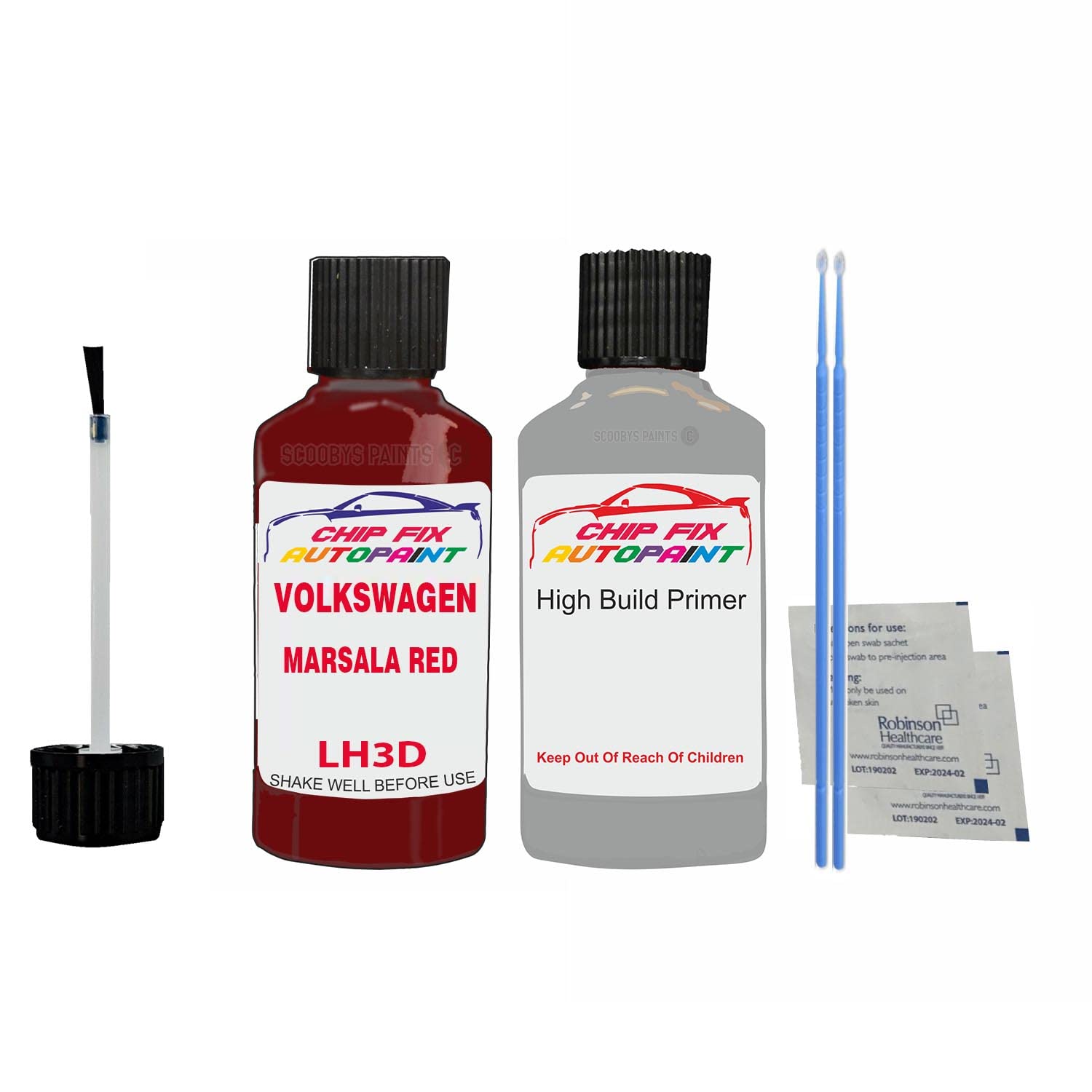 Scoobys Paints Back In The Mix Marsala Red Lh3d Compatible With Volkswagen Transporter Van Car Touch Up Paint