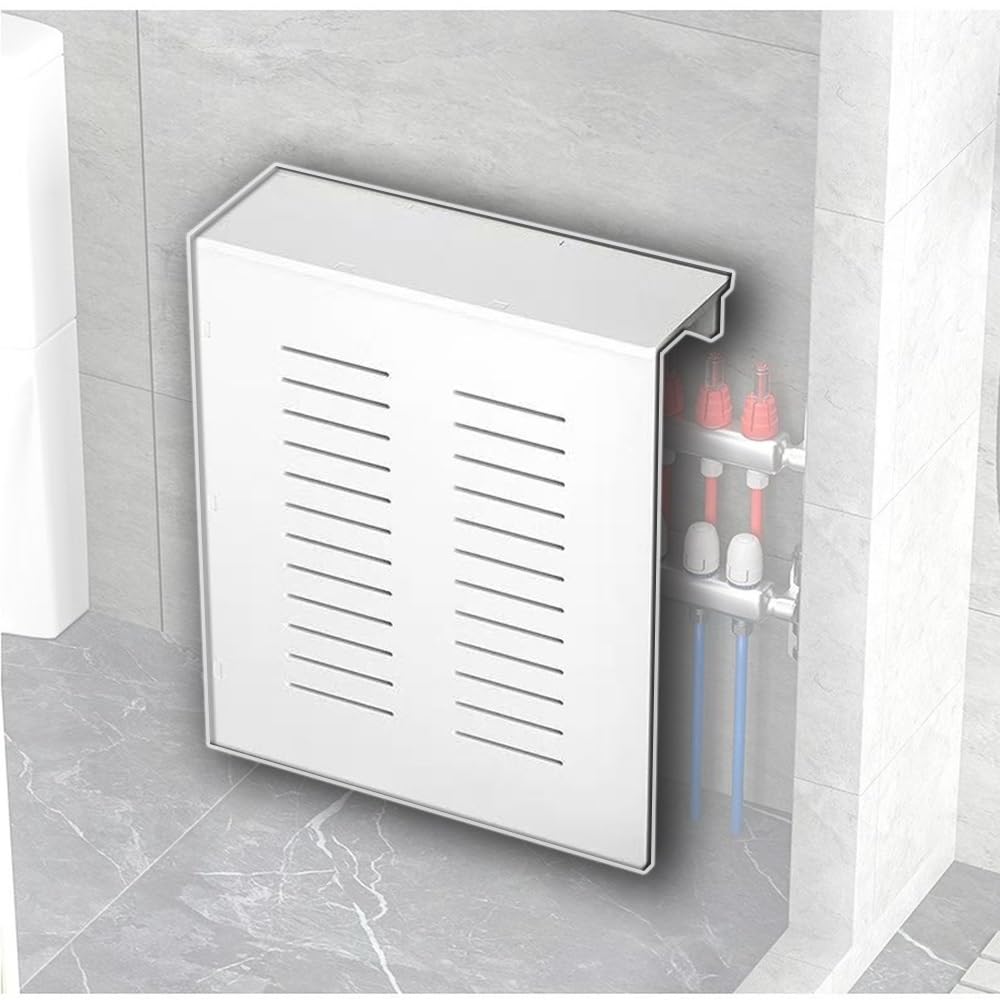 Cubierta blanca para radiador con diseño minimalista y estructura de PVC premium