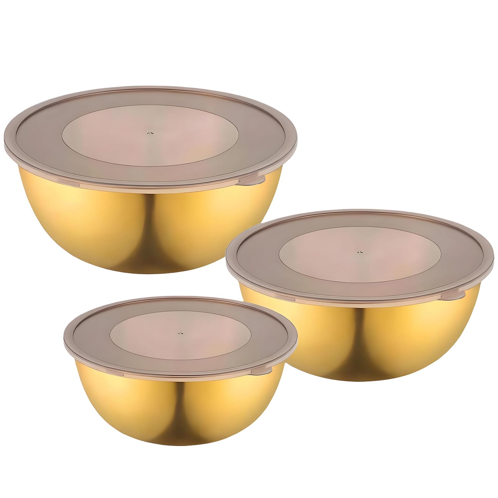 Stackable Stainless Steel Serving Bowls with Transparency Lid for Salads and Meal Preparation Food Storage Container Set with Top Food Storage Container for Entertaining and Daily Use Salad with Top