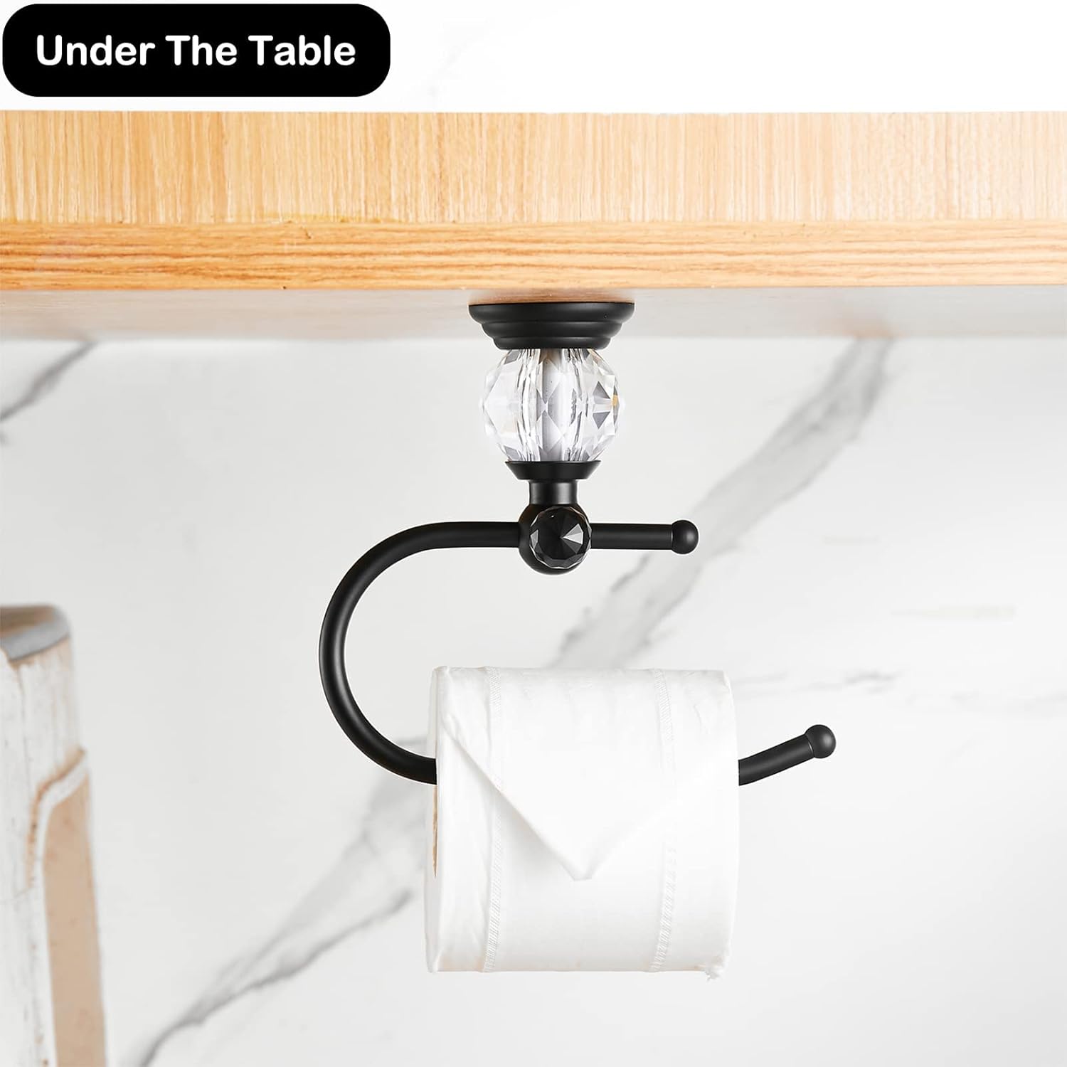 WOLIBEER Crystal Towel Ring,Towel Holder Toilet Paper Holder Hand Towel Hook Wall Mounted 4 Pieces