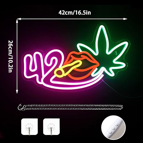 Miniatura 6 de NOSUN Letrero de neón con hojas de neón para decoración de pared con luces regulables, letreros LED para dormitorio, pared, sala de juegos, cerveza,