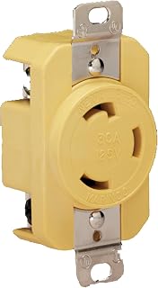 Marinco 305CRR Marine Electrical Receptacle (30-Amp, 125-Volt, Female, Yellow)