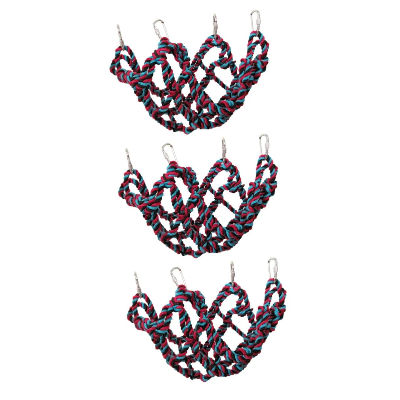 BESPORTBLE 3pezzi Rete Da Arrampicata Colorata Per Pappagalli Giocattolo Creativo Per Con Design Cordino Adatta Per Pappagalli Di Taglia e Media Facile Da Installare e Resistente Per Gioco e