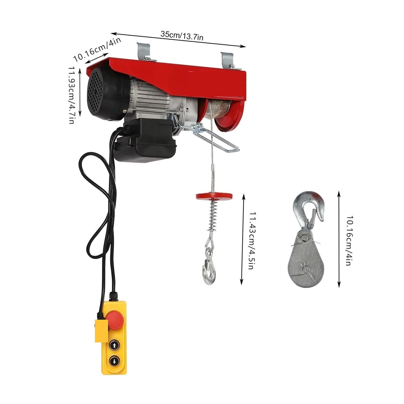 Cabrestante eléctrico, Polipastos Eléctricos De Alta Capacidad Carga 250 Kg Con 2 Correas. Ascensor Eléctrico En Miniatura Función Parada Emergencia para garaje, fábrica, almacén