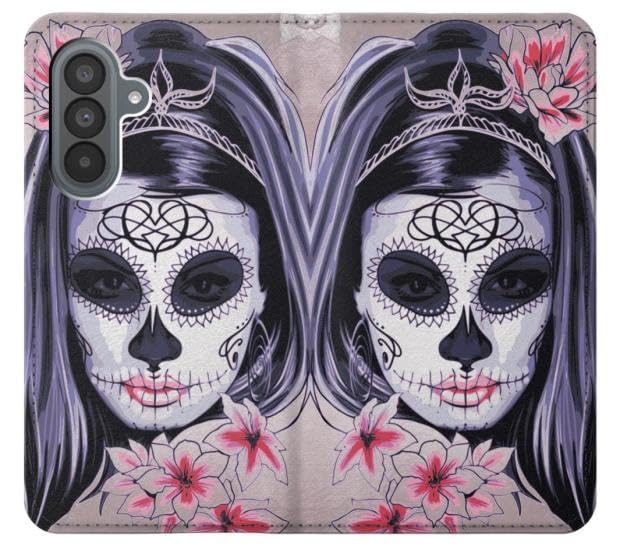 Étui Gothic Sugar Skull pour Samsung Galaxy A37 Housse Cuir Clapet