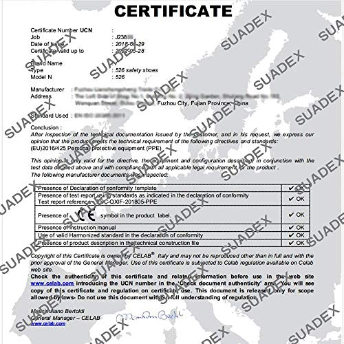Foto von SUADEEX Sicherheitsschuhe Herren Damen Arbeitsschuhe Leicht Sportlich Atmungsaktiv Stahlkappe Sneaker,1620 Schwarz,44-EU
