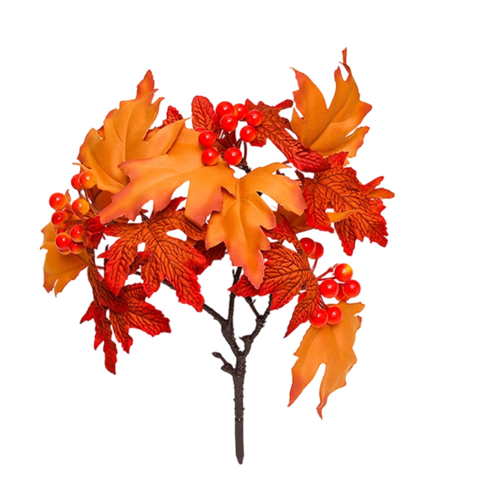 Xjdzineq Realistic Velvety Autumns Arrangement with Pinecones Berries Accent Long Time Faux Greeneries for Thanksgiving Harvests Festival Decorations Flocking Maples Leaves Pine Cones Berries