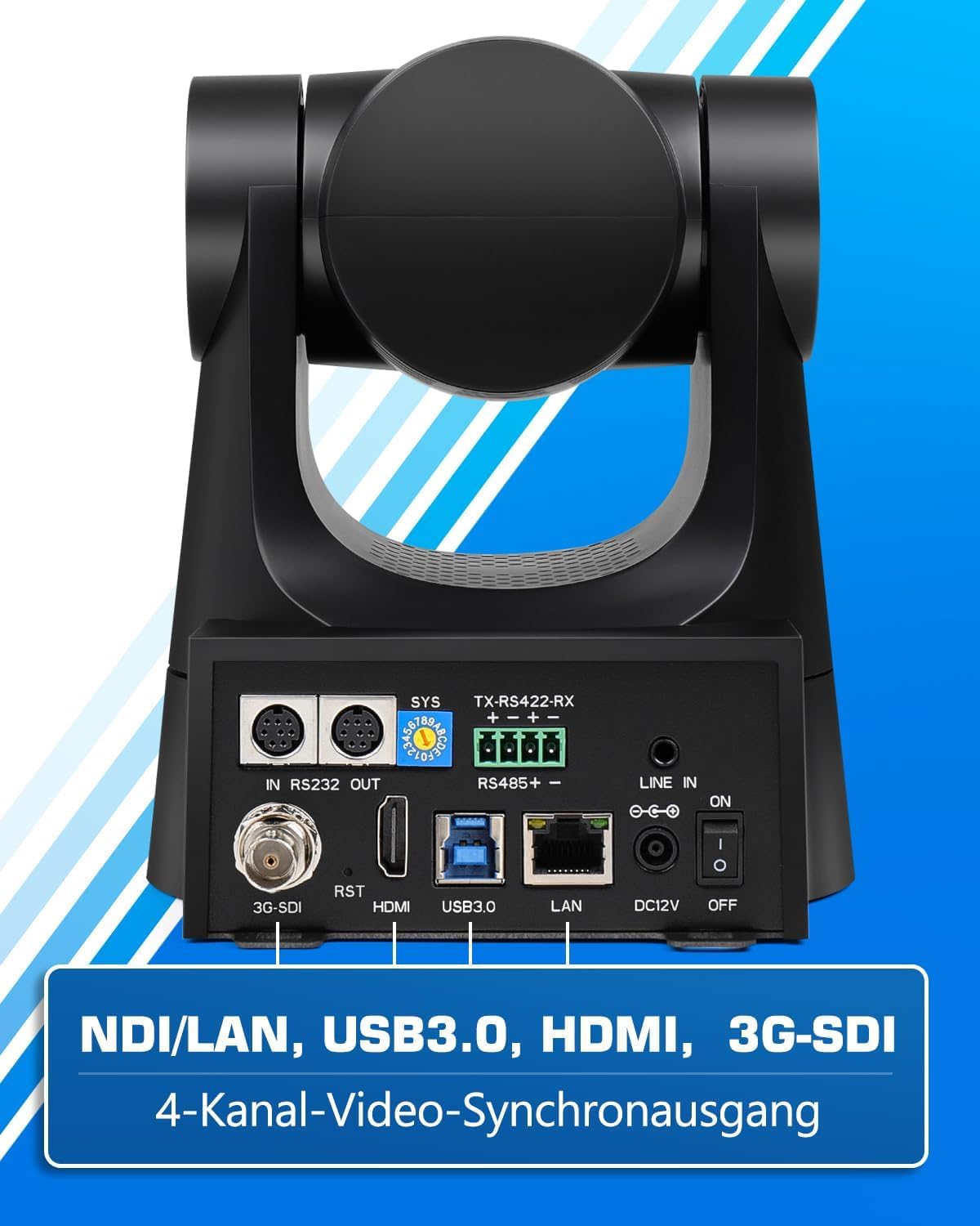 FoMaKo NDI HX3 PTZ Kamera Set, 20x Optischer Zoom KI-Auto-Tracking, mit 3G-SDI/HDMI/USB3.0/LAN(PoE), für YoTube vMix OBS Live Streaming, mit 1*KN20A Pro NDI Kamera +1* NDI PTZ Controller (BN201)