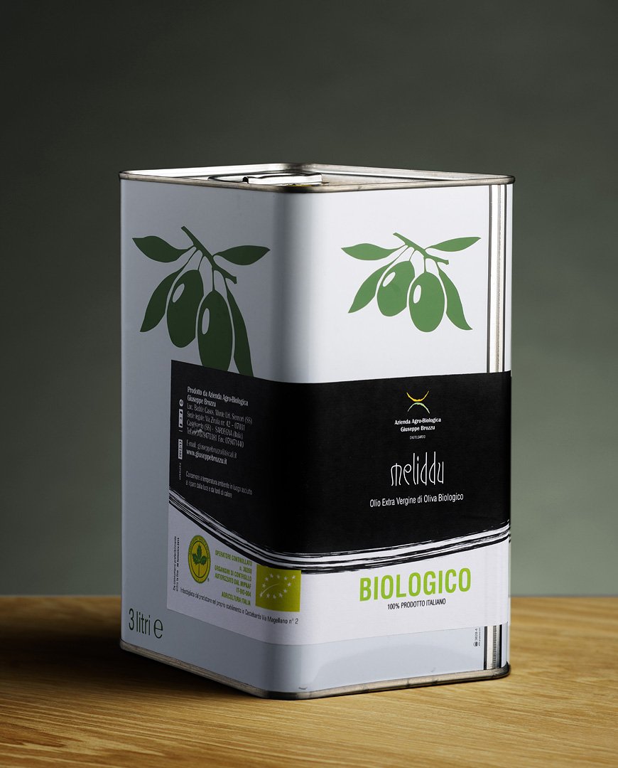 3 l - Meliddu, Olio extravergine di oliva biologico sardo, prodotto a Castelsardo, Sardegna
