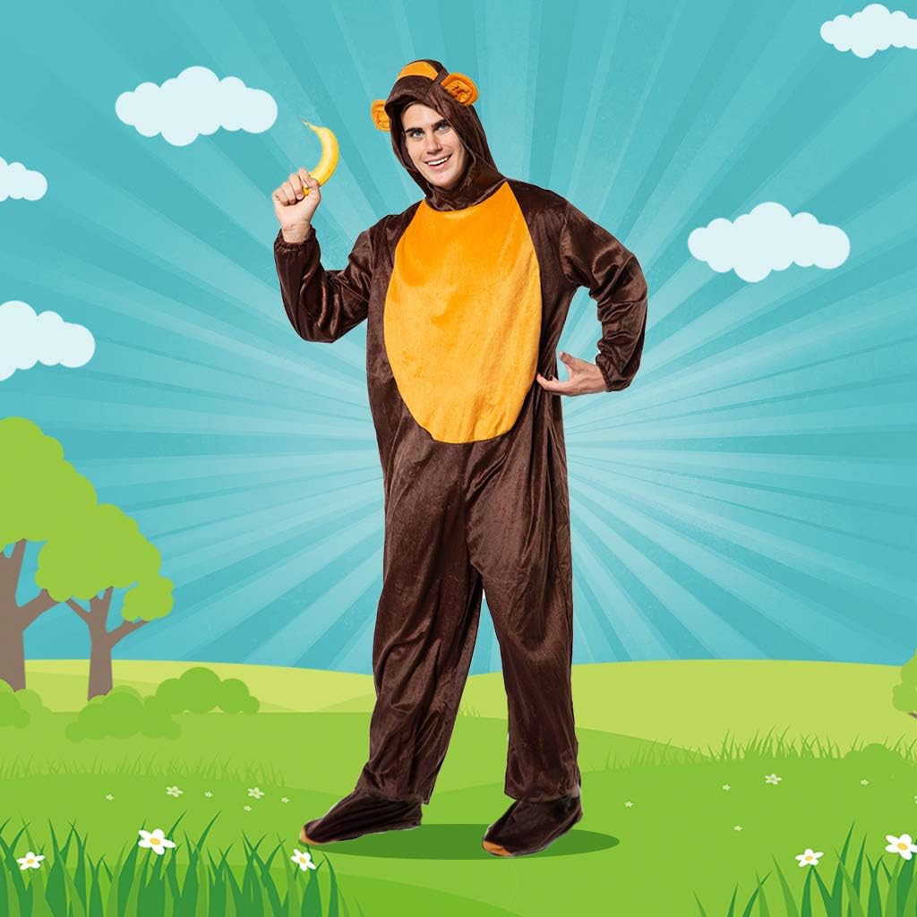 Monkey Costume Adult Funny Animal Onesie for Cosplay & Parties Adult Monkey Jumpsuit Pajama - Image 6