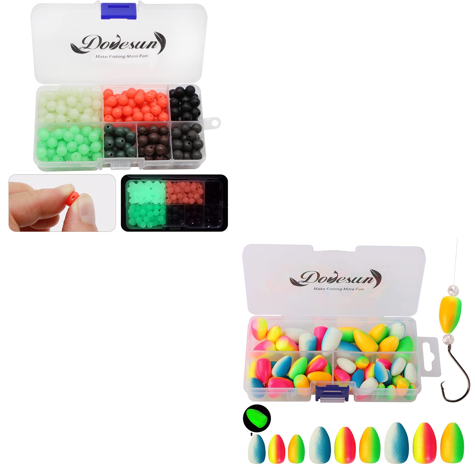 Dovesun Soft Rubber Fishing Beads+Foam Floats Pompano Rigs Fishing Rig Floats