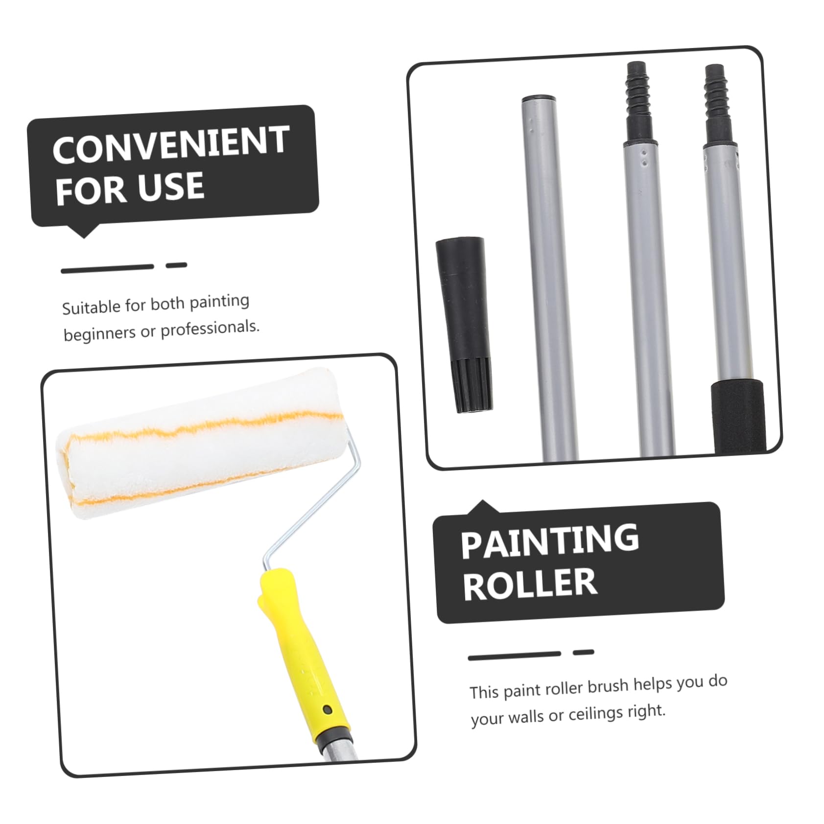 Tofficu Per Pittura in Microfibra Rulli Per Pittura Staccabili Per Professionale Applicazione Facile Su Soffitti e Mobili