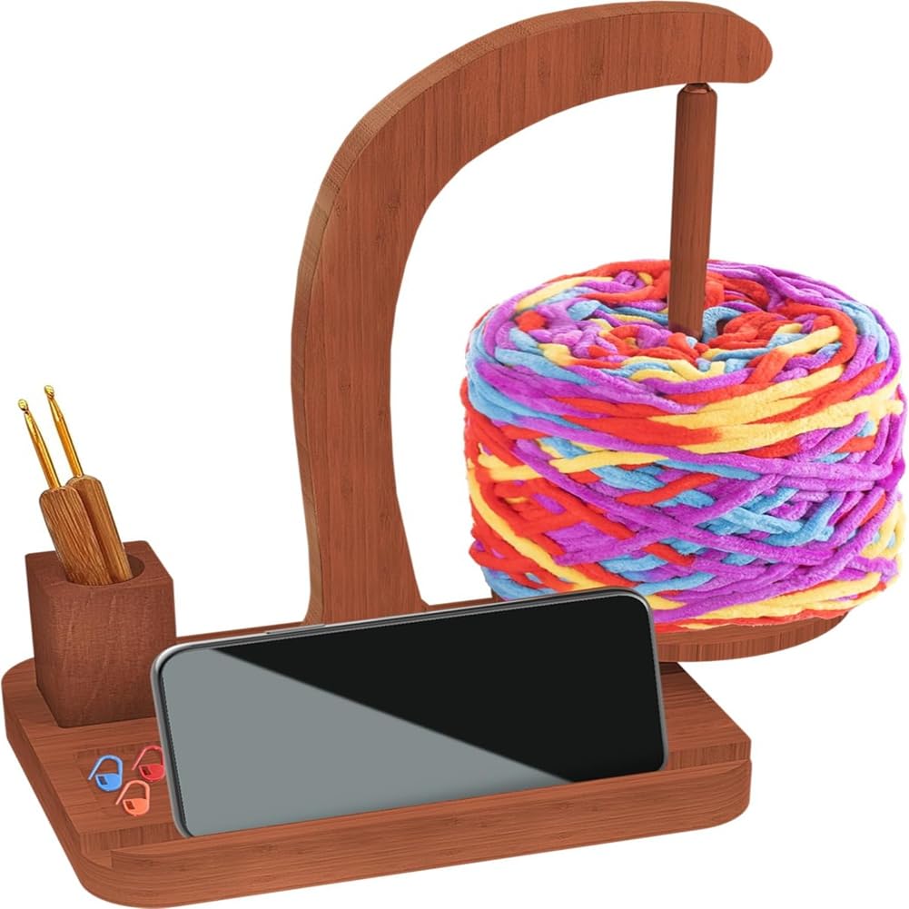 CTRLZS Upgraded Yarn Holder for Knitting and Crocheting,Magnetic Twirling Mechanism Yarn Spinner,Yarn Ball Holder