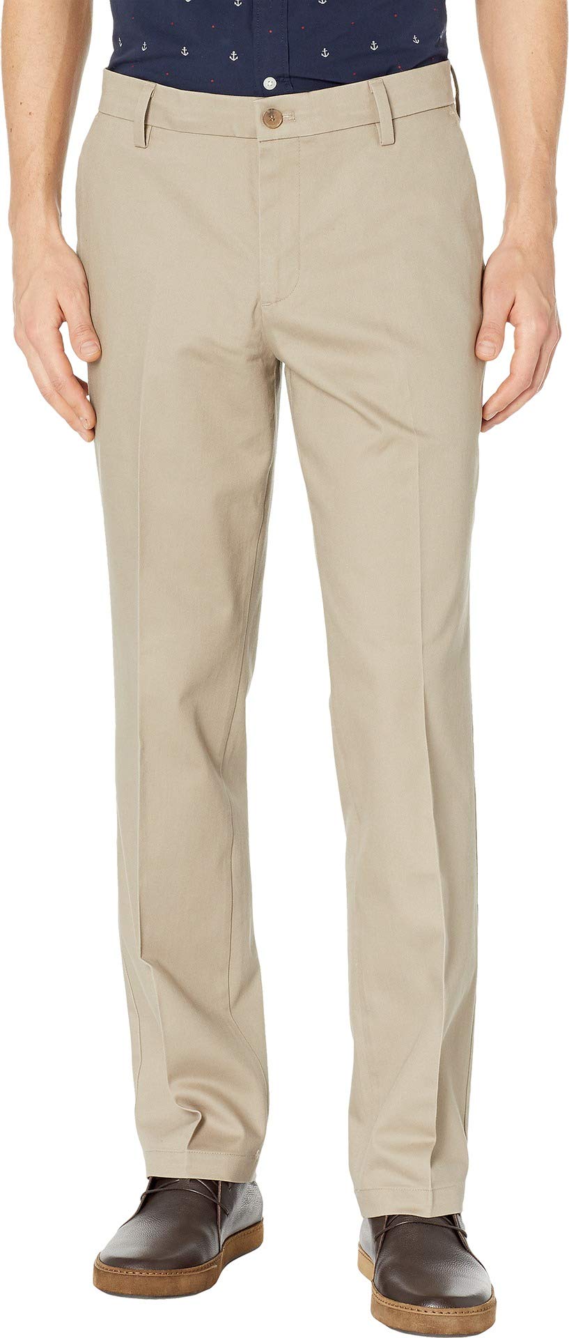 Dockers Men's Straight Fit Signature Lux Cotton Stretch Khaki Pant-Creased, Timberwolf, 38W x 30L