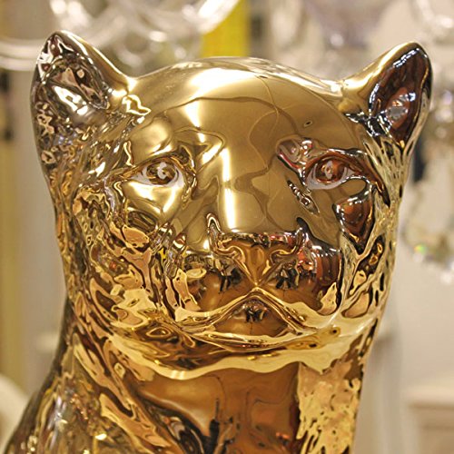 【工芸品】イタリア製置物『レパードと金の玉』AHURA社 高級セラミック 工芸品】イタリア製置物『レパードと金の玉』AHURA社 高級