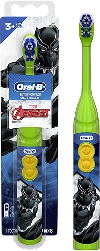 Oral-B Cepillo de dientes a batería para niños con Marvel Avengers cerdas suaves para niños a partir de 3 años el personaje puede variar