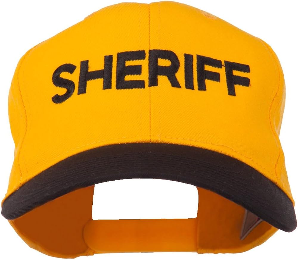 Sheriff Embroidered Cotton Twill Cap Black Gold OSFM at