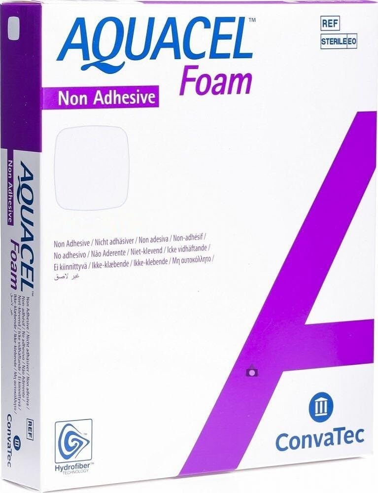 Aquacel 420636 - Medicazioni in schiuma non adesive, 20 cm x 20 cm (confezione da 5)