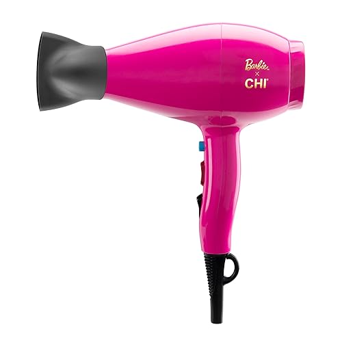 CHI X Barbie 65th Anniversary - Secador de pelo compacto para cabello suave y voluminoso, potente y ligero, reduce el encrespamiento
