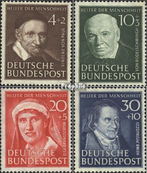 Sellos Alemania RFA 143-146 usados de 1951 Bienestar para coleccionistas Prophila