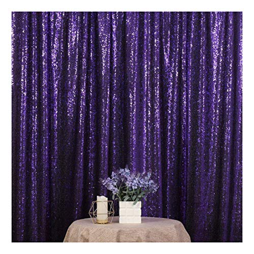 Poise3EHome 6FT x 8FT Purple Sequin Photography Backdrop Curtain for Party Decoration, Purple
