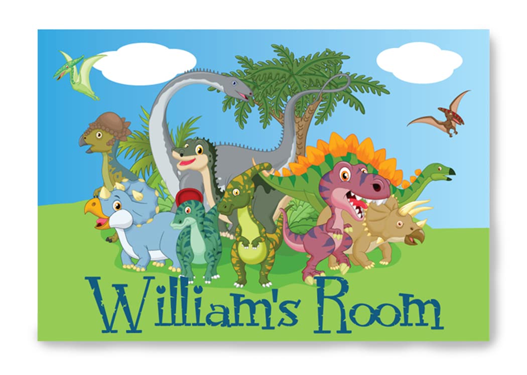Stickers On Your Wall Personalised Dinosaur Door Sign Vinyl Sticker Decal Children's Room Bedroom Kids