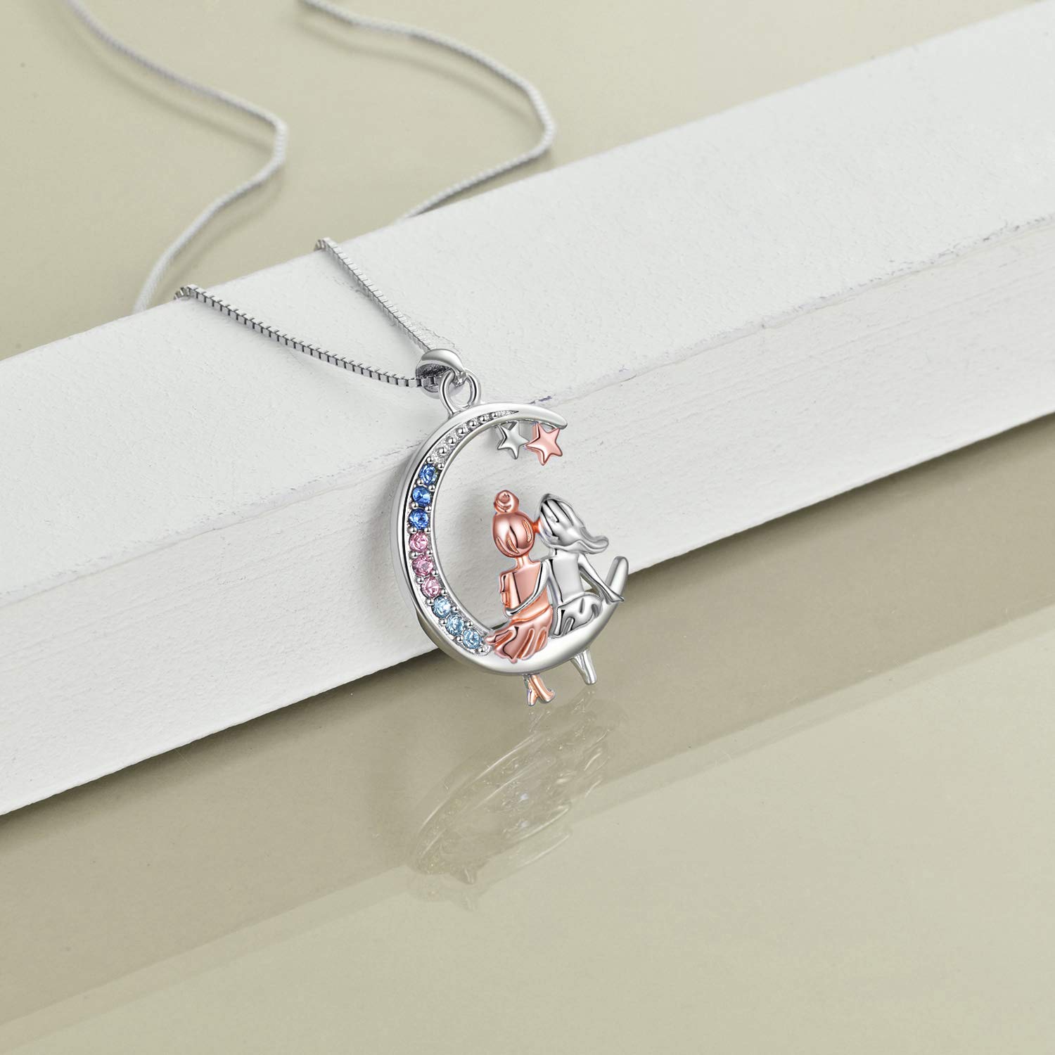 Infinity Love Collier avec pendentif en forme de cœur et inscriptions « Always My Sister » et « Forever My Friend », en argent sterling 925, pour sœurs