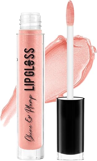 Swiss Beauty Shine & Plump | Non – Sticky and Hydrating Lip Gloss Shade- Peach, 8gm