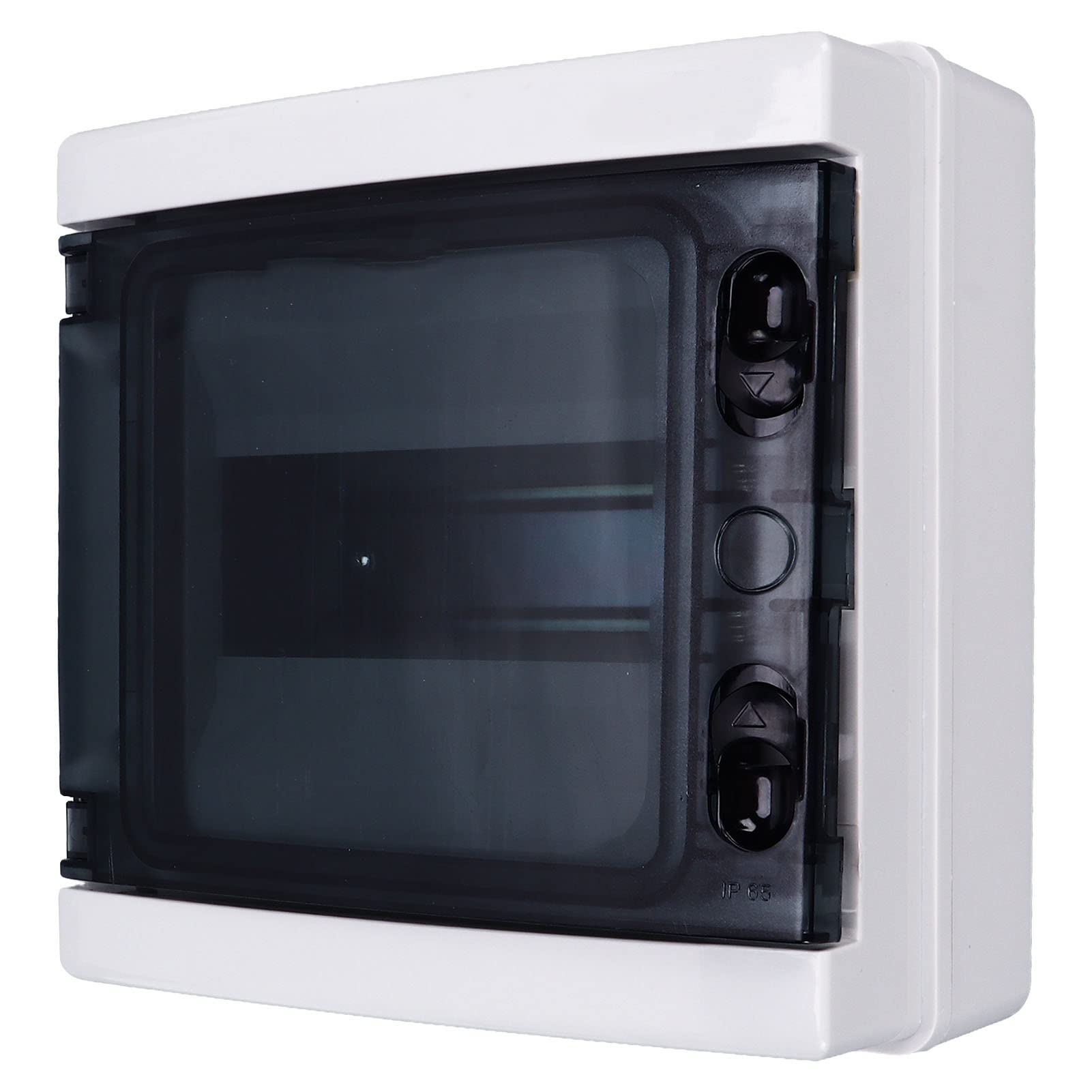 8 Way Distribution Protection Box, IP65 2 DIN Rail Waterproof Transparent Cover Distribution Junction Case for Indoor Outdoor Wall Circuit Breaker, 8.5 x 8.3 x 3.9in