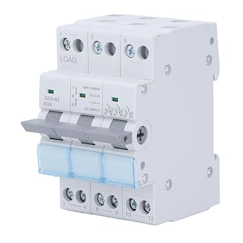 63A 3P DC Isolator Switch, DIN Rail Solar Disconnect Switch, 400V Dual Power Manual Transfer Changeover Switch for PV System & Generator