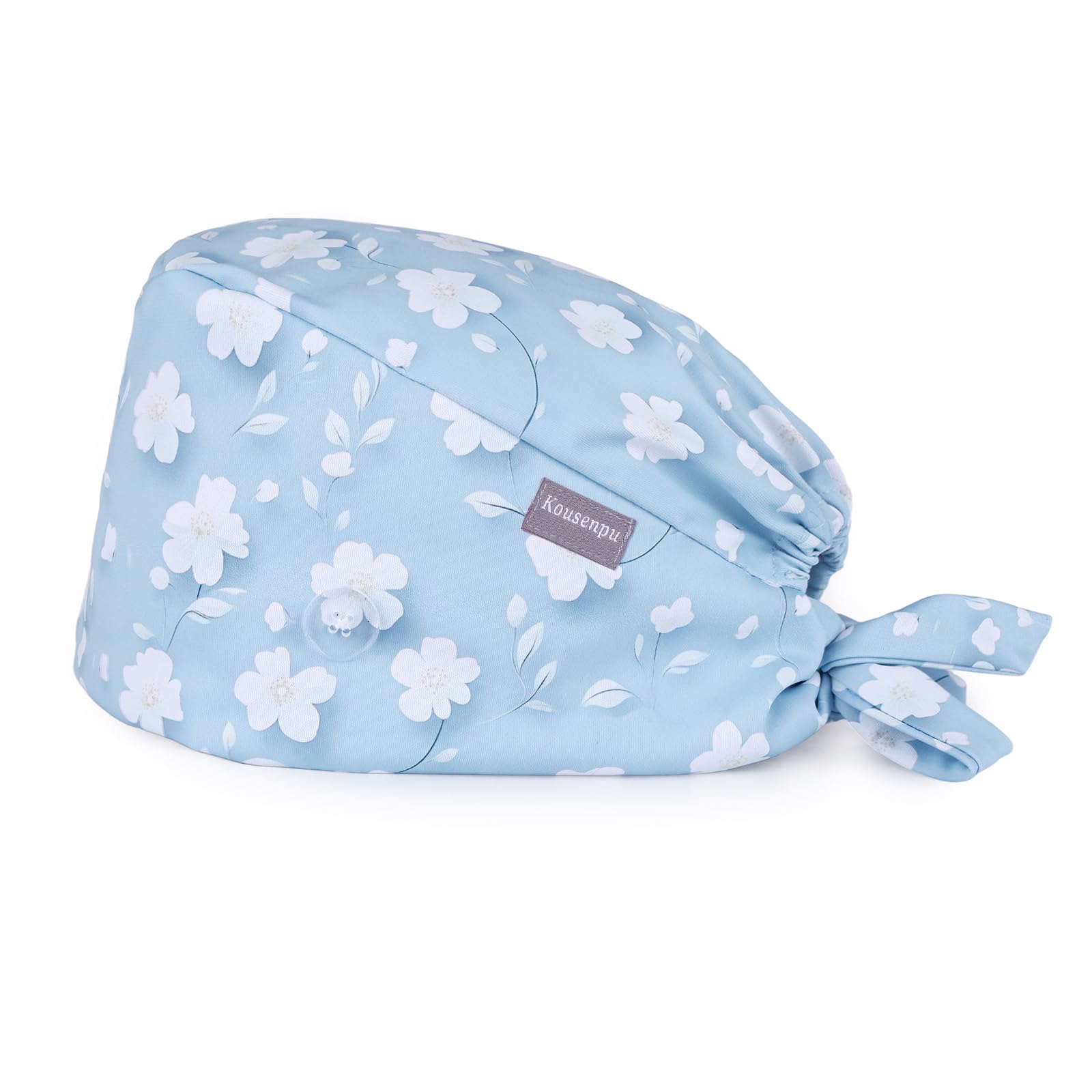 Kousenpu Scrub Caps for Women, Adjustable with Side Buttons, Cute