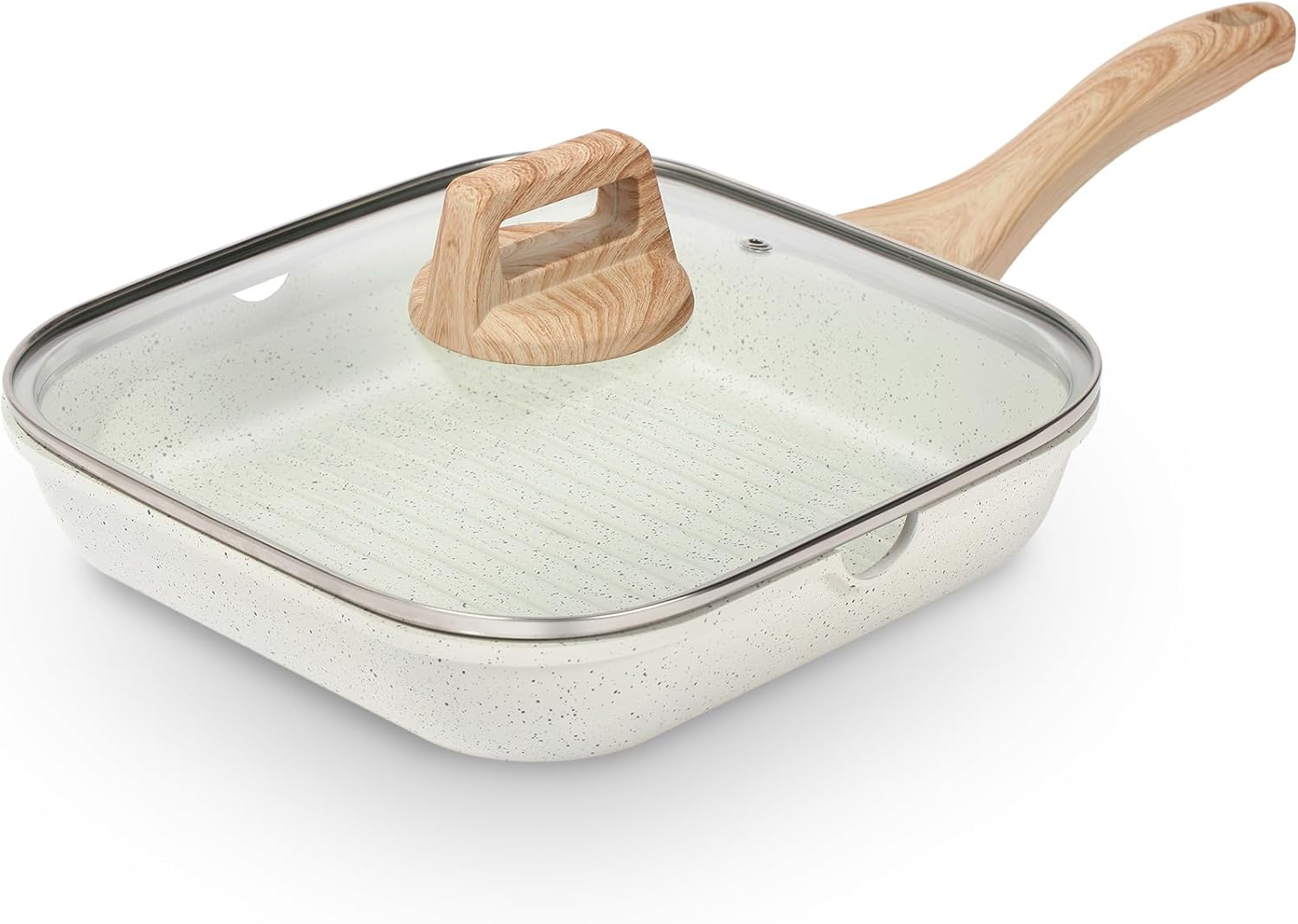 ESLITE LIFE 11 Inch Nonstick Grill Pan with Lid for Indoor