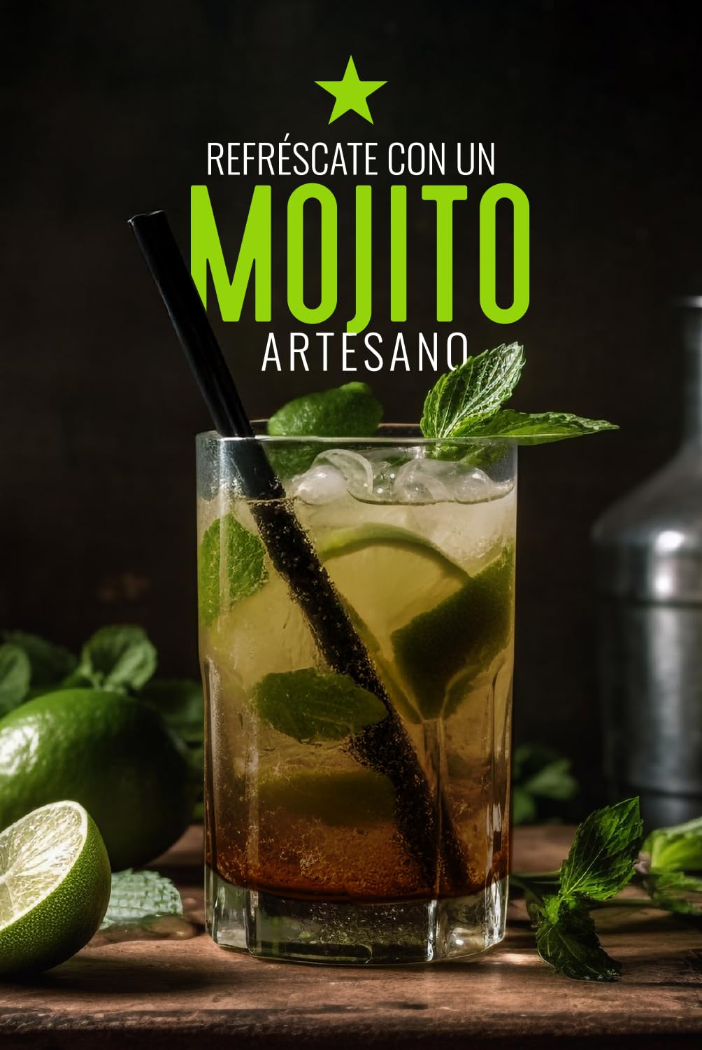 La Bodeguita Mojito – Cóctel Premium, artesano y natural – Pack 2 botellas elaborado con ron dorado, limón mediterráneo y hierbabuena – 2×75 cl.