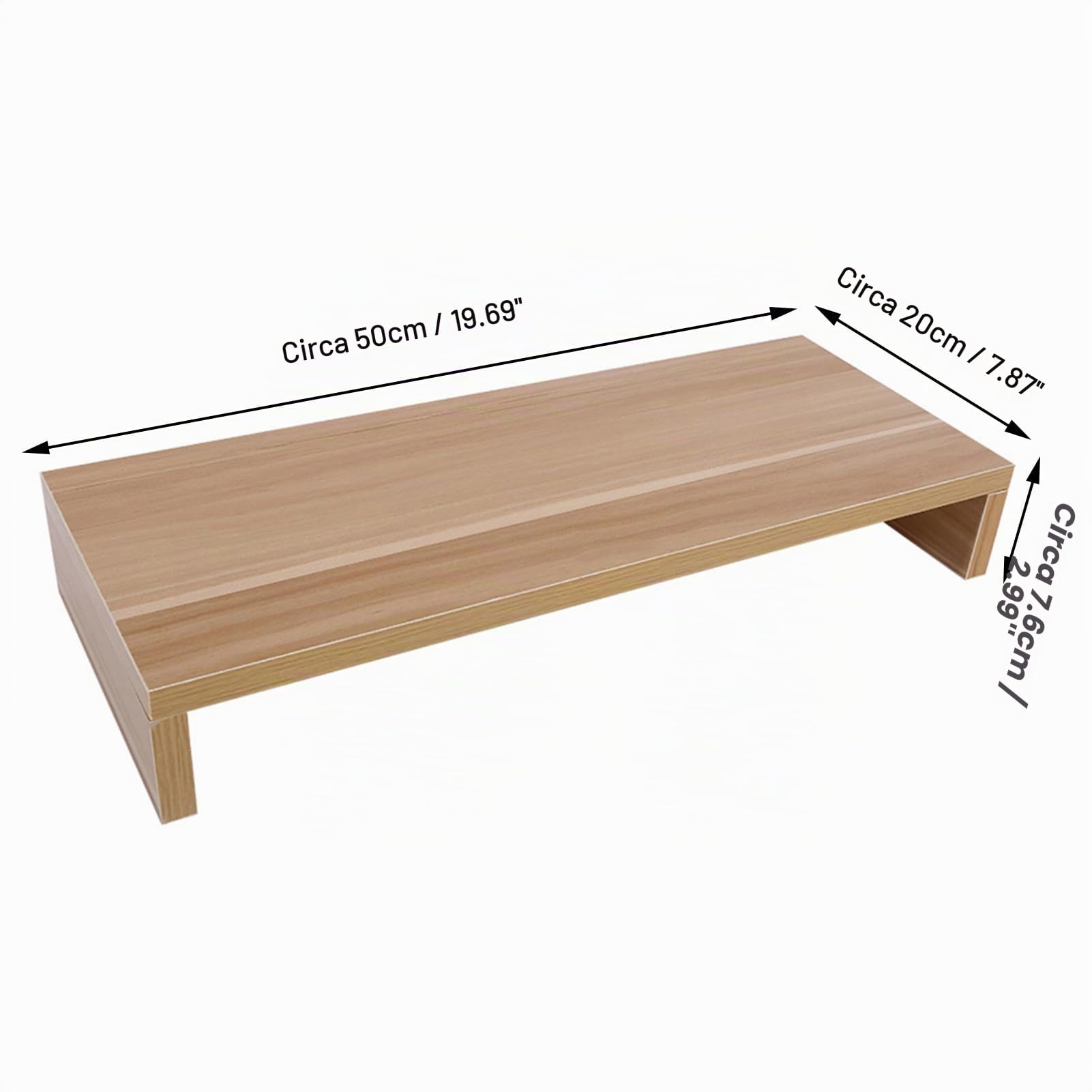Supporto per Monitor in Legno - 1 Piano, Moderno, per PC, TV, Notebook - 50 x 20 x 7,7 cm
