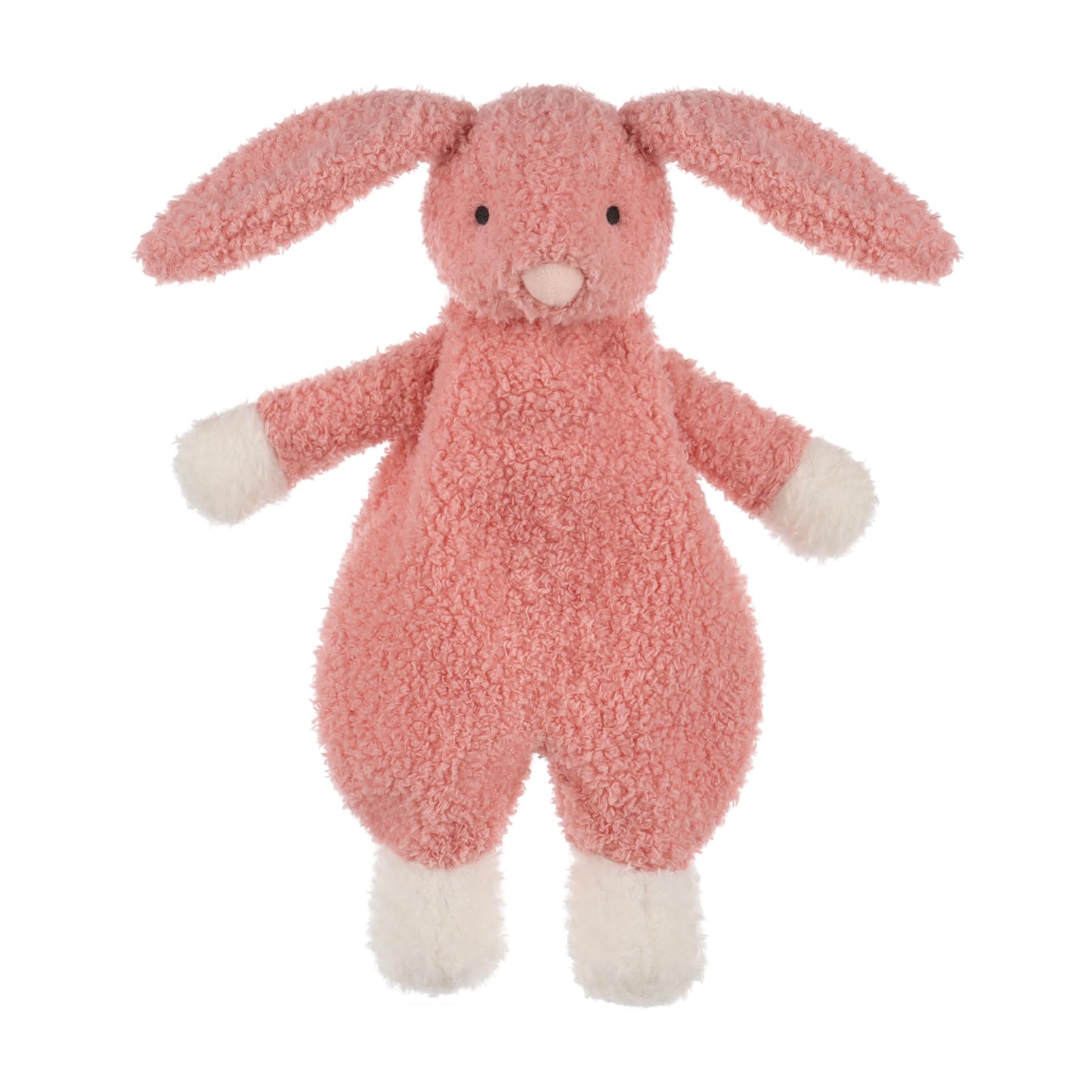 Apricot Lamb Bunny Snuggler Blanket Soft Loveys for Babies, Security Blanket for Baby Boy and Girl, 10 Inches for Infant and Toddlers (pink)
