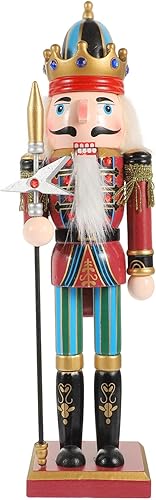 Miniatura 10 de Garneck Adorno de cascanueces de Navidad, magnífico cascanueces con caña y corona, estatua de figuras de cascanueces - Cascanueces clásico