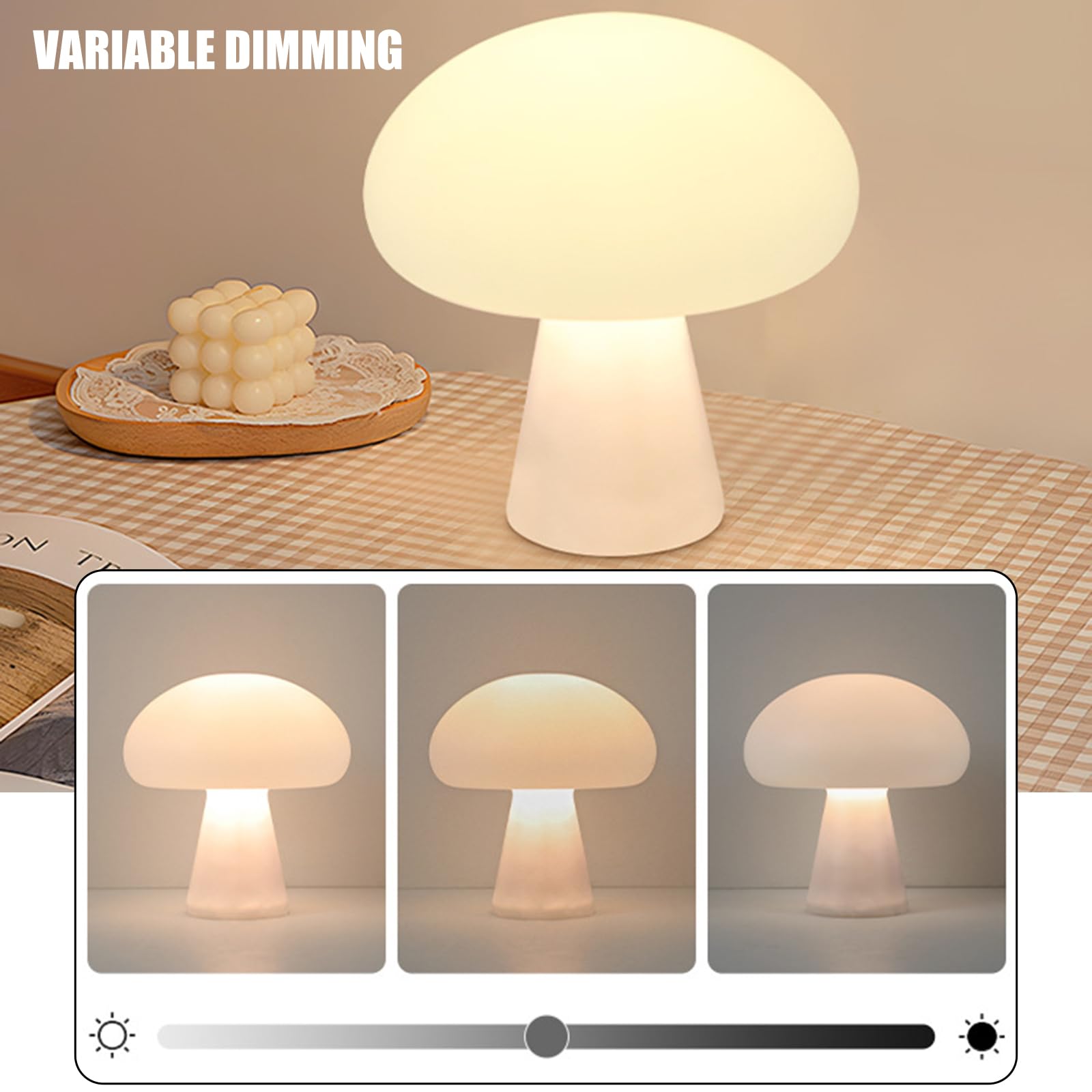 Pilz Tischlampen mit einfachen Stilen, künstlerisches Nachttischlicht für Schlafzimmer, Nachttisch und Wohnzimmer, dekorieren wiederaufladbares Nachtlicht