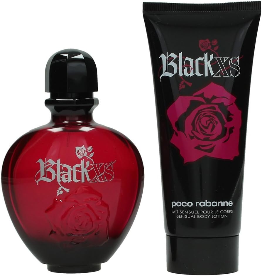 Black Xs By Paco Rabanne For Women Edt Spray 2.7 Oz & Body Lotion 3.4 Oz