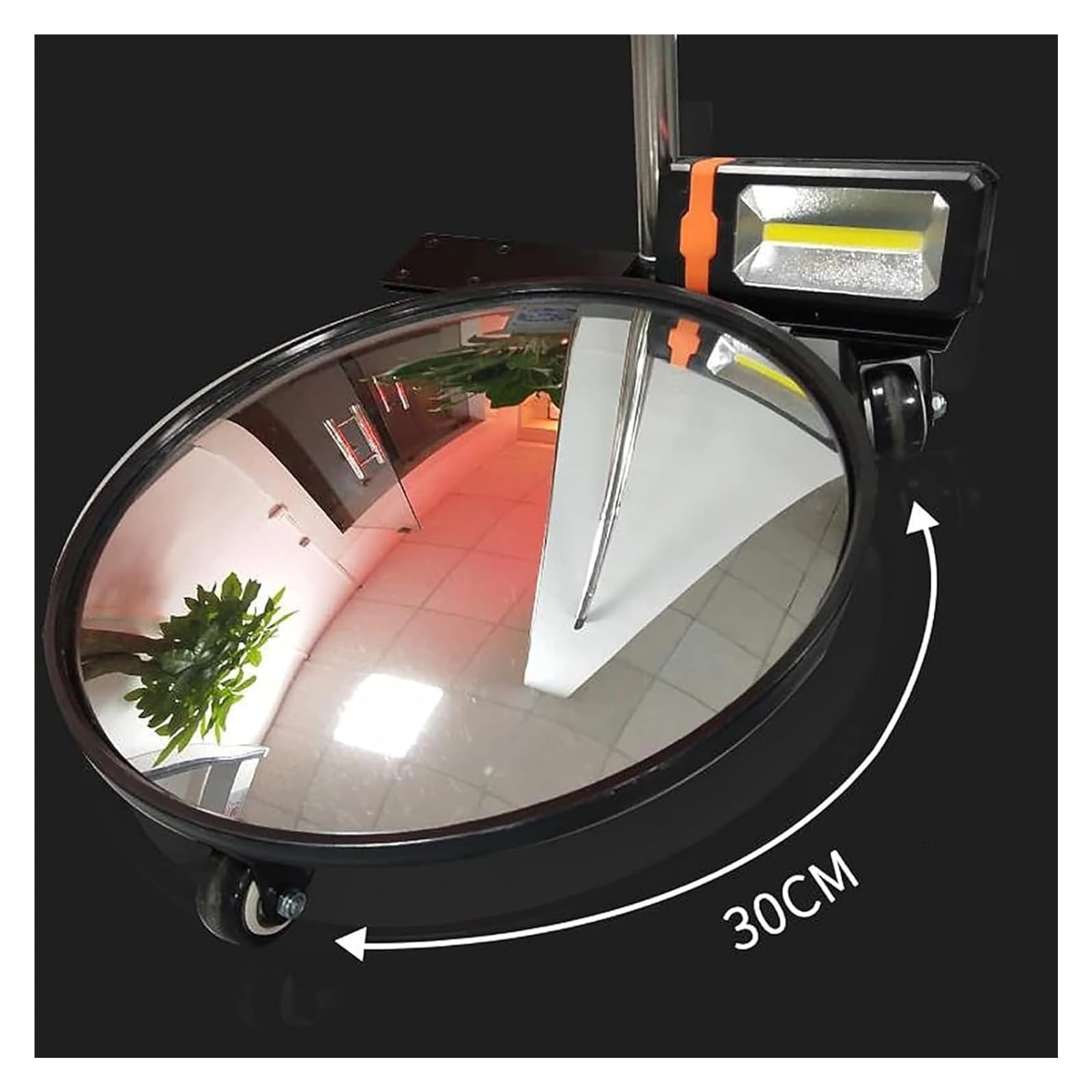 Specchi di Ispezione, Specchietto Telescopico, Specchio Convesso telescopico, riflettore Multifunzionale con luci LED e Ruote girevoli