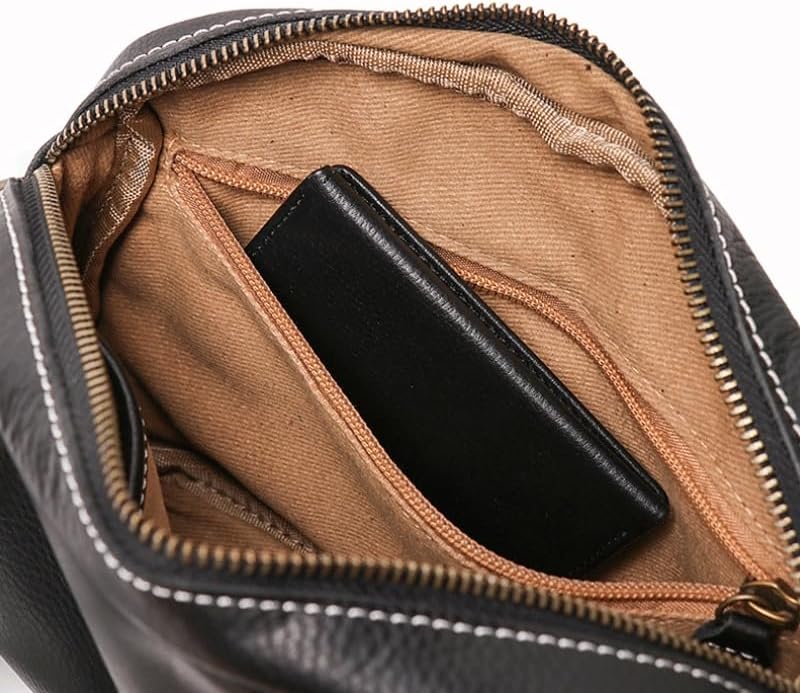 Men's Large Capacity Genuine Leather Casual Business Shoulder Bag Crossbody