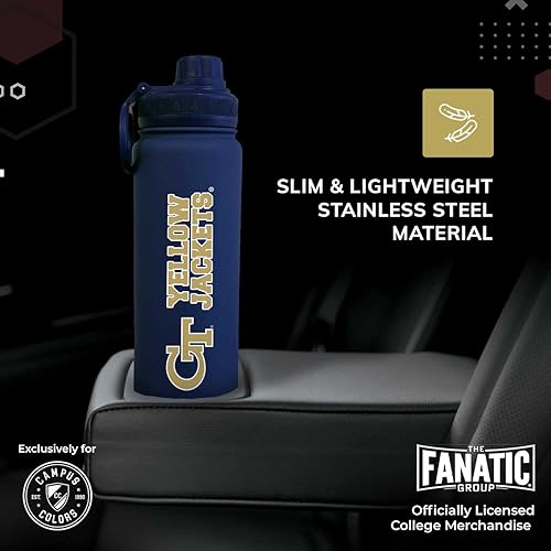 Vista 15 de Campus Colors Botella de agua de acero inoxidable de la NCAA, tapa giratoria, 24 onzas, clip de transporte, mantiene tus bebidas calientes o frías