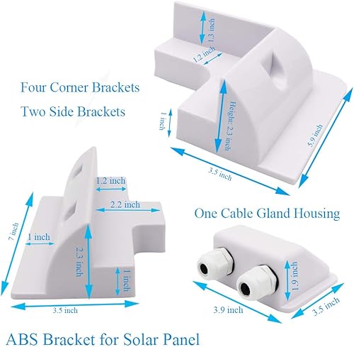 Miniatura 4 de Soportes de montaje para panel solar, kit de soporte de esquina de acrilonitrilo butadieno estireno, 7 piezas, sin taladros, ampliamente utilizado