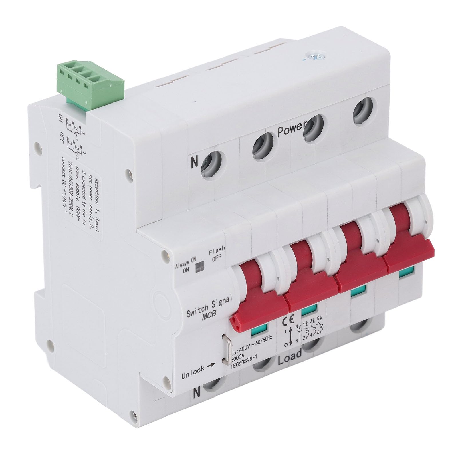 Aramox Mały Wyłącznik Automatyczny 4P Smart Disconnect Switch AC400V 100A