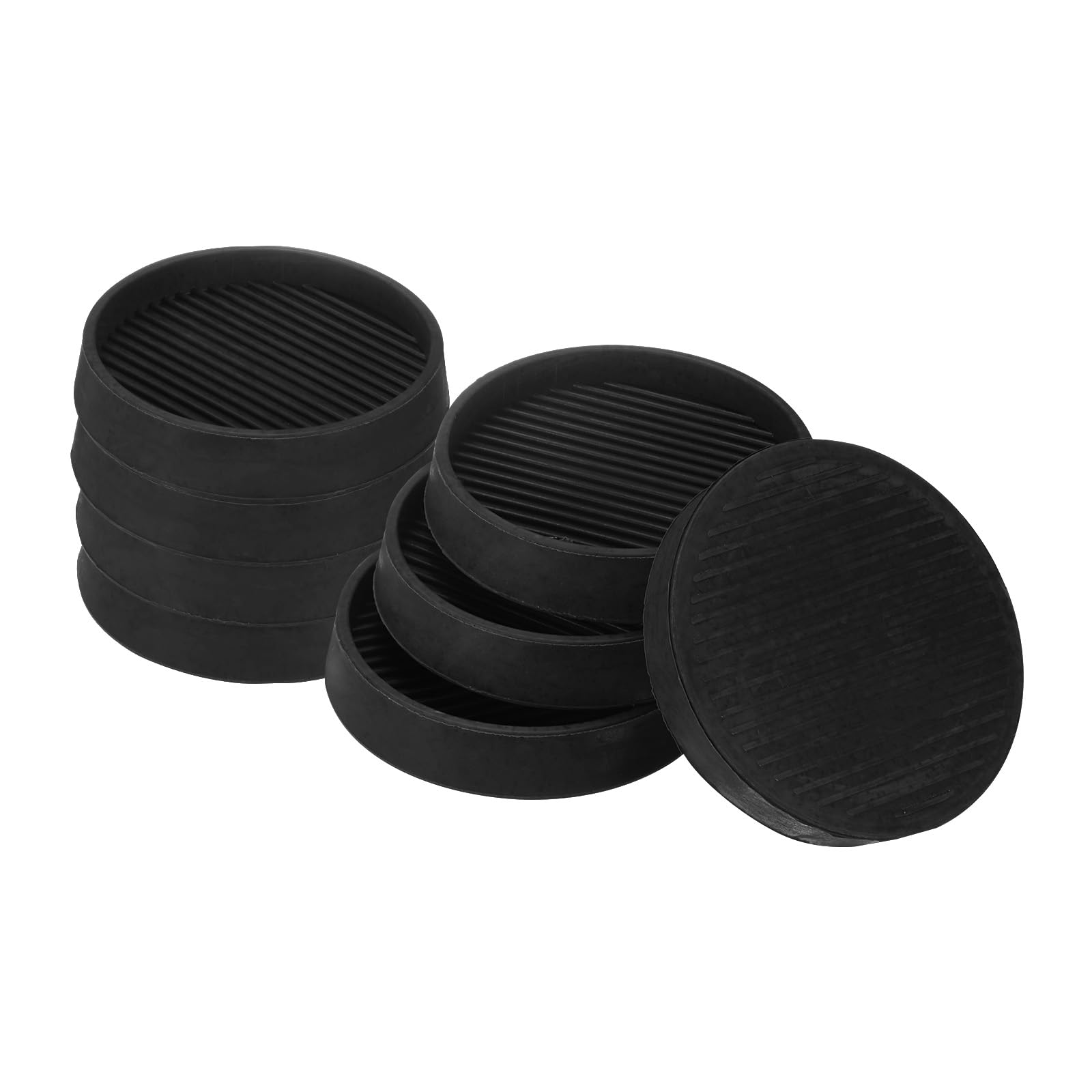M METERXITY 8-Pack Furniture Coasters Cups, 3" Round Rubber Anti Slide Floor Protector Pads for Sofa Chair/Piano Stopper